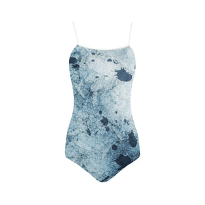 Water Blue Splatter Strap Swimsuit ( Model S05)