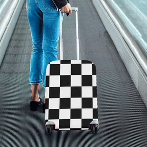 Black White Checkers Luggage Cover/Small 24'' x 20''