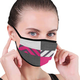 Monochrome Pink Tiles Mouth Mask