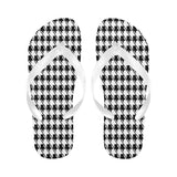 Black White Houndstooth Flip Flops for Men/Women (Model 040)