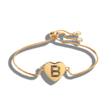 Cubic Zirconia 26 Alphabet Letter Charm Copper A-Z Initial Chain Bracelets Adjustable
