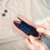 Women Small Wallet Pink Red Heart Organizer Coin Purse PU Leather Mini Clutch Bag