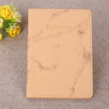 PU Leather Marble Style Travel ID Cards Passport Holder Packet Wallet
