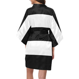 Black White Stripes Kimono Robe