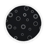 Black Polka Dots Circular Beach Shawl 59"x 59"