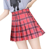 Women High Waist Stitching Pleated Cute Sweet Dance Mini Skirt