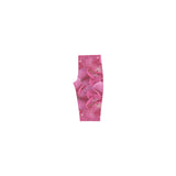 Dark Pink Flowers Hestia Cropped Leggings (Model L03)