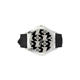 Black White Tiles Women's Classic Leather Strap Watch(Model 203)