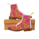 Yellow Red Damask Martin Boots For Women Model 1203H