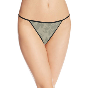 Eagle Taupe Gray Women's All Over Print G-String Panties (Model L35)