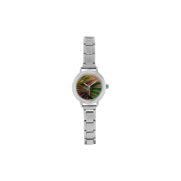 Abstract Colorful Glass Women's Italian Charm Watch(Model 107)
