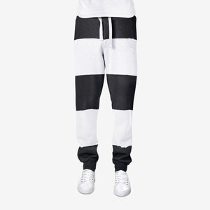 Black White Stripes Men's Joggers Sweatpants