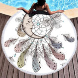 Moon Dreamcatcher Tassel Mandala Bohemian Round Beach Towel Toalla Sunblock