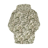 White Linen Baby's Breath All Over Print Hoodie (for Women)