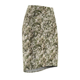 White Linen Baby's Breath Women's Pencil Skirt