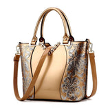 Women Sequin Embroidery Patent Leather Diamond Shoulder Messenger Bag