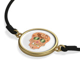 Peach Orange Skull Head Cord Bracelet