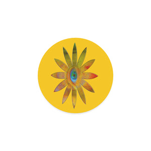Yellowish Eyeflower Round Coaster