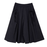 Women High Waist Pleated Bow Wide Leg Trousers New Loose Fit Pants