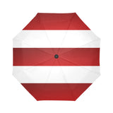 Red White Stripes Auto-Foldable Umbrella