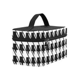 Black White Houndstooth Cosmetic Bag/Large (Model 1658)