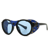 Unisex Steam Punk Oval Windproof Goggle Sunglasses UV400 Eyewear