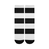 Black White Stripes Custom Socks for Women