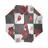 Burnt Crimson Flora Foldable Umbrella