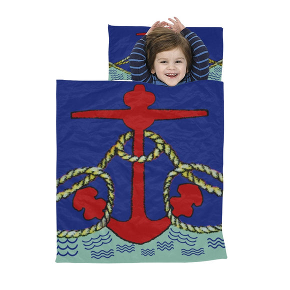 Nautical Red Anchor Kids' Sleeping Bag