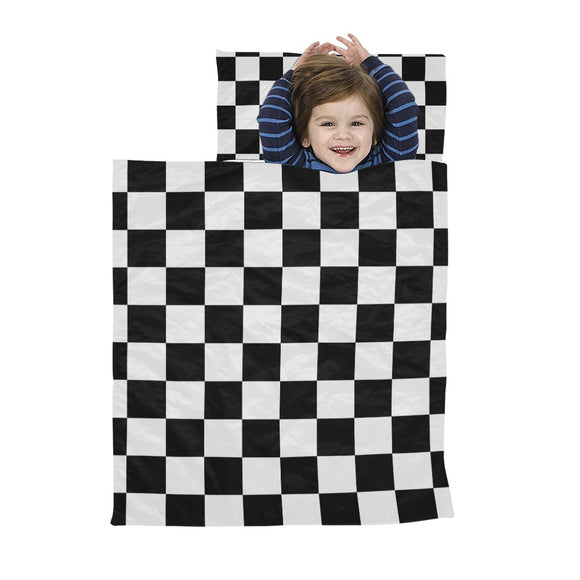 Black White Checker Kids' Sleeping Bag