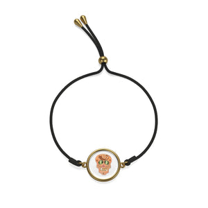 Peach Orange Skull Head Cord Bracelet