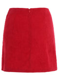 Short Corduroy Skirt with Buttons
