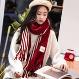 Women Solid Cashmere Scarves Thicken Soft Pashmina Shawls Wraps Knitted Wool