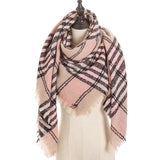 Ruicestai Women Cashmere Scarf Triangle Shawls Wraps Knit Blanket Neck Striped Foulard