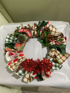 Let it Snow Sled Ornament Wreath