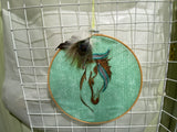 Horse Embroidery Feathers Ornament