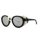 Unisex Steam Punk Oval Windproof Goggle Sunglasses UV400 Eyewear