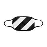 Black White Stripes Mouth Mask in One Piece (2 Filters Included) (Model M02)