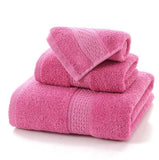 3pcs Solid Color 100% Cotton Bath Terry Towels
