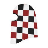 Black Red White Checker All Over Print Balaclava