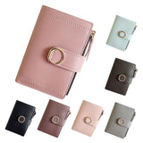 Women Coin Pouch Solid Simple Credit Card Key Small Wallet Mini