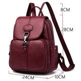 Multifunction Women Leather Backpack School Bag Shoulder Sac A Dos Travel Rucksacks