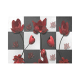 Burnt Crimson Flora Placemat 14’’ x 19’’ (Two Pieces)