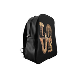 Snake Skin Love School Backpack/Large (Model 1601)