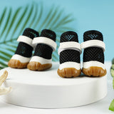 Pet Paw Wear Hollow Teddy Shoes Breathable Mesh 4pcs