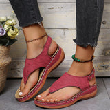 Women's Roman Style One Word Buckle Large Size Sandals