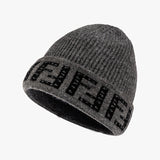 Women Letter Beanie Winter Soft Knitted Skullies Warm Thick Hat