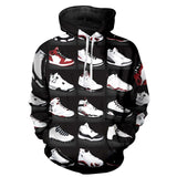 Men Hoodie Sweatshirts Long Sleeve 3D JORDAN 23 Classic Shoes Print Hip Hop Streetwear Pullover Jacket