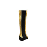 Black Gold Stripes Custom Socks for Women