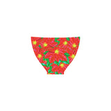 Red Orange Poinsettias Custom Bikini Swimsuit